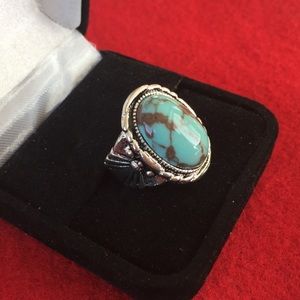 Turquoise stone silver ring